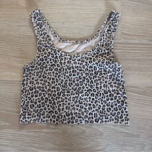 A new day brown cheetah print cropped tank